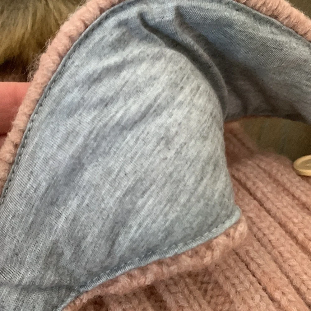 Anthropologie Faux Fur Pom  Beanie With Mask